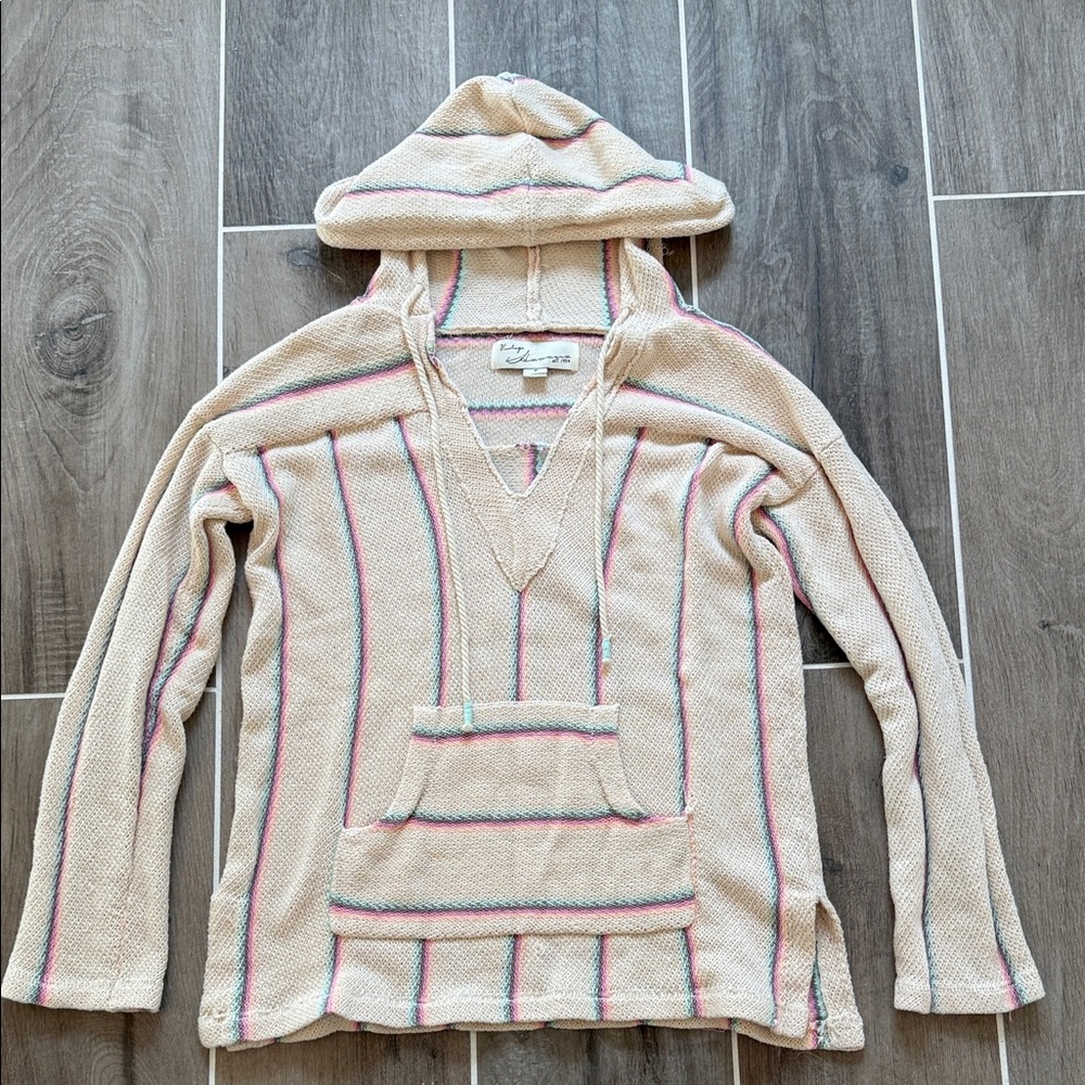 Vintage Havana Cream Striped Hoodie